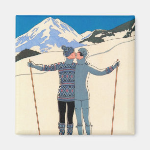 Vintages Art Deco, Liebhaber des Schnees von Georg Magnet