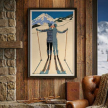 Vintages Art Deco, Liebhaber des Schnees von Georg