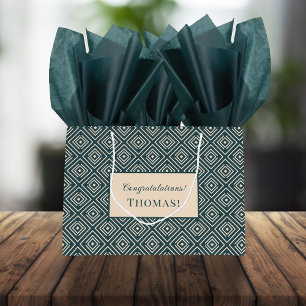 Vintages Art-Deco-Muster für Männer Große Geschenktüte