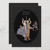 Vintages Art-Déco-Neujahr-Party Einladung (Vorne/Hinten)