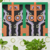 Vintages Art Deco Pochoir Jazz Illustration Muster Geschirrtuch (Gefaltet)