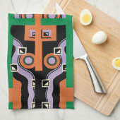 Vintages Art Deco Pochoir Jazz Illustration Muster Geschirrtuch (Viertel Falte)