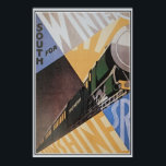 Vintages Art Deco Poster<br><div class="desc">Brauchen Sie Hilfe bei der Größenanpassung? Dieses Bild auf einem anderen Zazzle Geschenk? Melde Dich bei uns. (Ansehen der Kontaktschaltfläche oberhalb dieser Beschreibung. Hochauflösendes Foto (18, 1 Mio Pixel, 11, 2 MB Jpeg) eines Vintagen c. 1930 Britische Art Deco Reiseanzeige für die Südbahn. Die Southern Railway (SR) war ein britisches...</div>