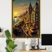 Vintages Art-Deco-Poster Poster (Heimbüro)