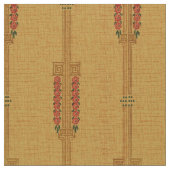 Vintages Art Deco rosa Blume Muster Stoff (Nahaufnahme)