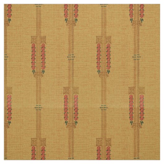 Vintages Art Deco rosa Blume Muster Stoff (Muster)