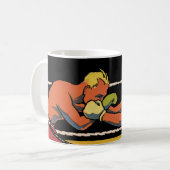 Vintages Art Deco Sportboxing, Boxen Punching Kaffeetasse (Vorderseite Links)