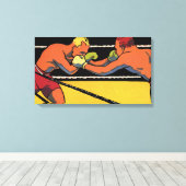 Vintages Art Deco Sportboxing, Boxen Punching Leinwanddruck (Insitu (Holzboden))