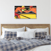 Vintages Art Deco Sportboxing, Boxen Punching Leinwanddruck (Insitu (Schlafzimmer))