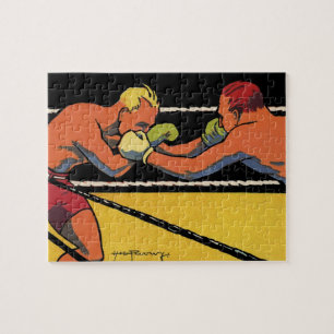 Vintages Art Deco Sportboxing, Boxen Punching Puzzle