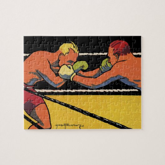 Vintages Art Deco Sportboxing, Boxen Punching Puzzle (Horizontal)
