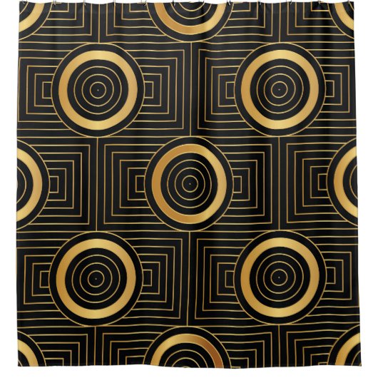 Vintages Art Deco Wallpaper Muster Duschvorhang (Vorderseite)