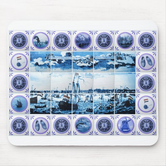 Vintages Art-Fliesen-Wandgemälde Hollands Mousepad (Vorne)