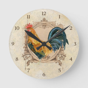 Vintages Art-französisches Land-rustikaler Runde Wanduhr