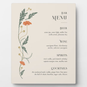 Vintages Art Nouveau Bar Menu Fotoplatte