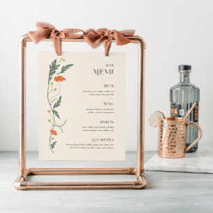Vintages Art Nouveau Bar Menu Poster