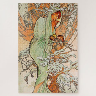Vintages Art Poster Winter: Alphonse Mucha Puzzle