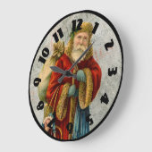 Vintages Art-Vater-Weihnachten Weihnachtsmann Große Wanduhr (Winkel)