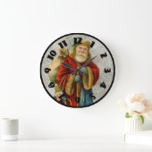 Vintages Art-Vater-Weihnachten Weihnachtsmann Große Wanduhr (Zuhause)
