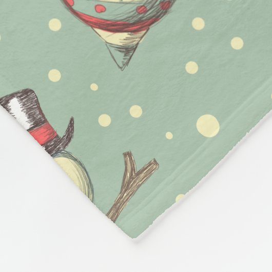 Vintages Art-Weihnachten Fleecedecke (Ecke)