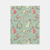 Vintages Art-Weihnachten Fleecedecke (Vorderseite)