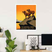 Vintages Artenschutzposter Poster (Heimbüro)