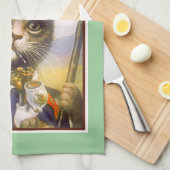 Vintages Arthur Thiele Tabby-Katzen-Küchen-Tuch Küchentuch (Viertel Falte)