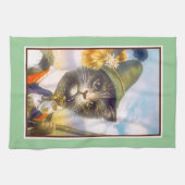 Vintages Arthur Thiele Tabby-Katzen-Küchen-Tuch Küchentuch (Horizontal)