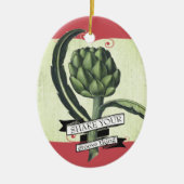 Vintages Artischocken Feinschmecker Weihnachten Keramik Ornament (Vorne)