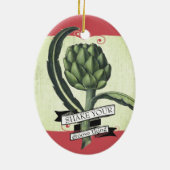 Vintages Artischocken Feinschmecker Weihnachten Keramik Ornament (Hinten)