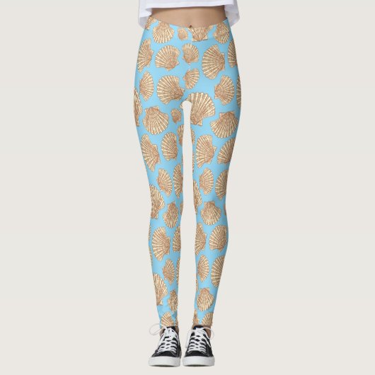 Vintages Artseashell-Muster Leggings (Vorderseite)