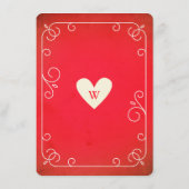 Vintages "As of Hearts Wedding Menu" Menükarte (Rückseite)