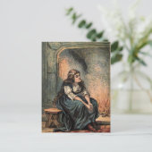 Vintages Aschenputtel Zeichnend Postkarte (Stehend Vorderseite)