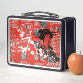 Vintages Asiatenkollage Metall Brotdose (Beispiel)