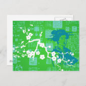 Vintages Asiatenkollage Postkarte (Vorne/Hinten)