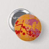 Vintages Asiatische Collage Button (Vorne & Hinten)