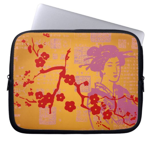 Vintages Asiatische Collage Laptopschutzhülle (Vorderseite)