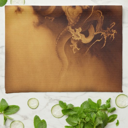 Vintages asiatisches Drachenhandtuch Handtuch (Gefaltet)