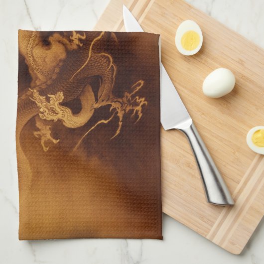Vintages asiatisches Drachenhandtuch Handtuch (Viertel Falte)