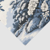 Vintages asiatisches Inspiriertes Blue & White Flo Seidenpapier (Ausschnitt)