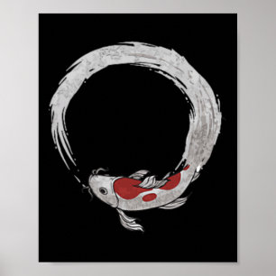 Vintages asiatisches Koi Carp Fishing Novelle Fi Poster