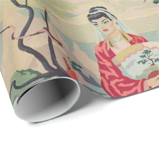 Vintages asiatisches Verpackungs-Papier der Geschenkpapier (Rolleneckpunkt)