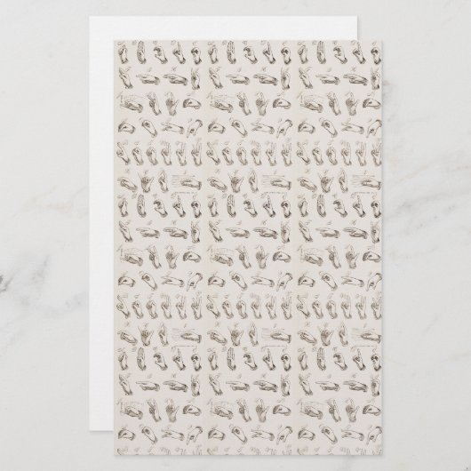 Vintages ASL Sign Language Weihnachtsgeschenk Briefpapier (Vorne/Hinten)