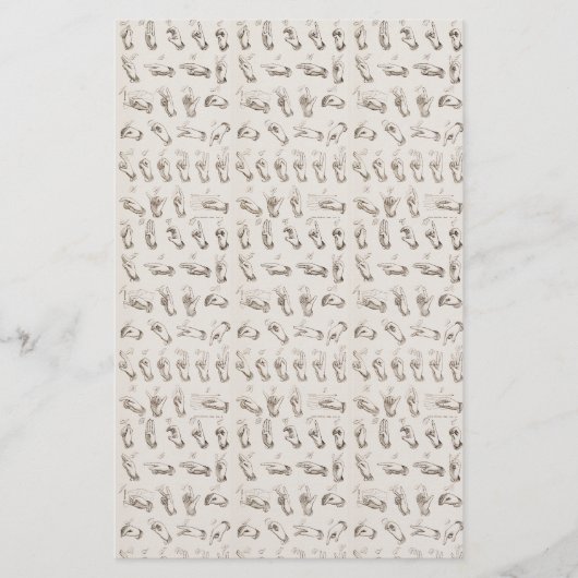 Vintages ASL Sign Language Weihnachtsgeschenk Briefpapier (Vorderseite)