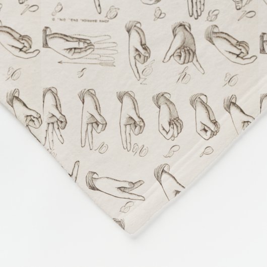 Vintages ASL Sign Language Weihnachtsgeschenk Fleecedecke (Ecke)