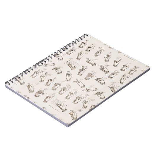 Vintages ASL Sign Language Weihnachtsgeschenk Notizblock (Linke Seite)