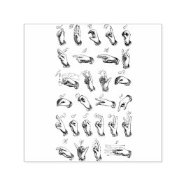 Vintages ASL Sign Language Weihnachtsgeschenk Permastempel