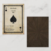 Vintages Ass des Spades Visitenkarte (Vorne/Hinten)