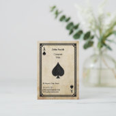 Vintages Ass des Spades Visitenkarte (Stehend Vorderseite)