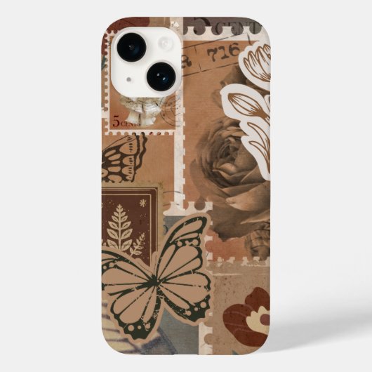 Vintages ästhetisches Brown Design Case-Mate iPhone Hülle (Rückseite)